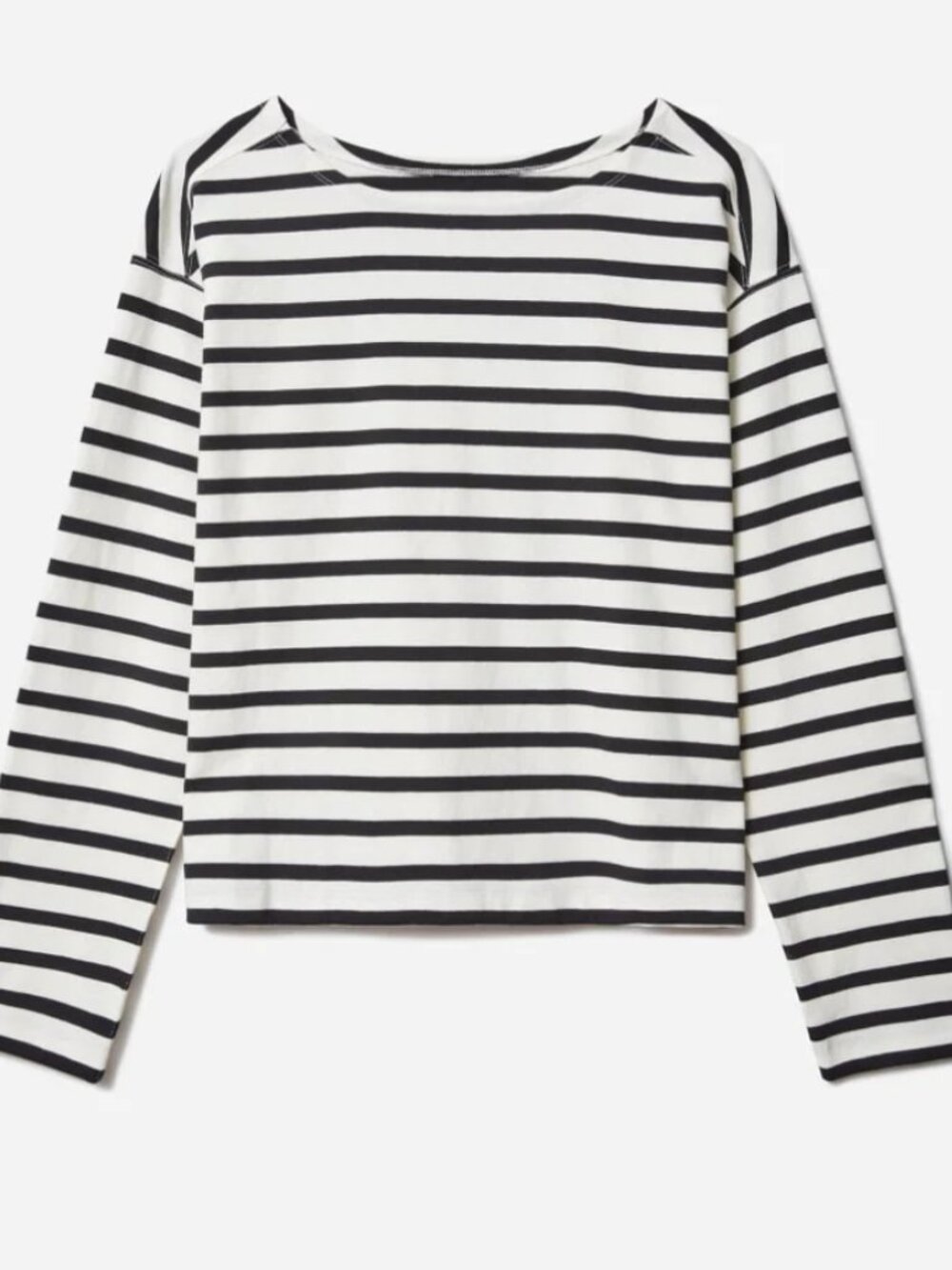 Everlane The Mariner Tee, S, Black and White Stripe
